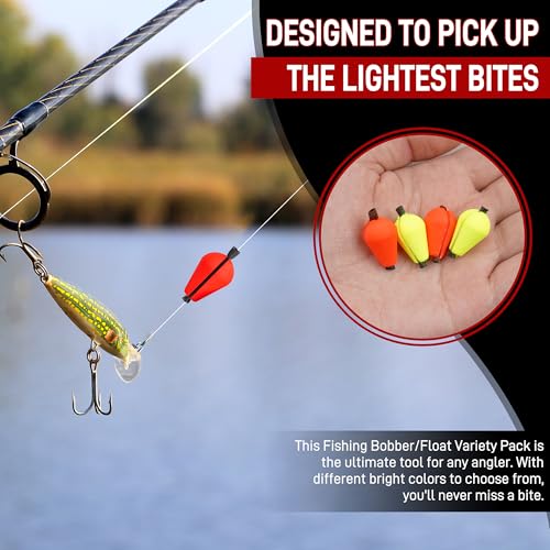 30PCS Trout Floats Foam Teardrop Strike Slotted Fishing Bobbers Bright Floats Fly Fishing Strike Indicators for Trout Crappie, Walleye, Panfish Offshore Saltwater Freshwater - color: 30 Pieces