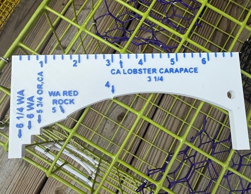 Crab & Shellfish Gauge – Blue Crab, Stone Crab, Lobster & Dungeness Measuring Tool – Recreational Fishing Size Gauge – Multiple Regulation Options - style: West Coast Crab Gauge (CA / WA / OR)