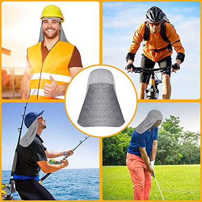 Geyoga 4 Pcs Hard Hat Sun Shade Cooling Skull Cap Sun Construction Neck Protector Quick Dry Neck Shade for Women Men Outdoor(Gray) - color: Gray