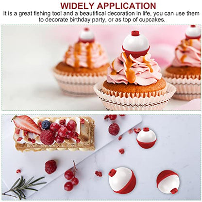 Fishing Bobbers Fishing Floats and Bobbers ABS Push Button Fishing Round Buoy Float Bobber Red/White Bobbers Floats Fishing Tackle Accessories 0.5"/0.75"/1"/1.5"/2"/2.5" - style: 2.5 inch- 10pcs