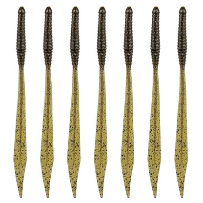 6th Sense – Ridge Worm – Soft Plastic Worm – Bass Fishing – Long Flowing Ribbon Tail Worm – Made in the USA (7 per Pack) - color: Green Pumpkin Burst