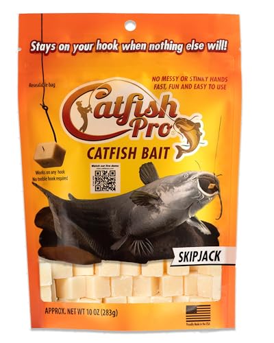 Catfish Pro Catfish Bait - 10oz Bag with 80pcs | Irresistible Scent for Catfish | Mess-Free, Stays On Your Hook When Nothing Else Will | Great for Rod, Reel, Trotline, Jugs & Yoyos Fishing - color: Skipjack