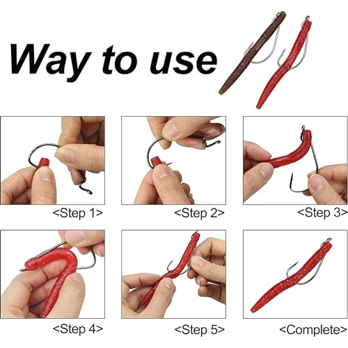 Bass Fishing Hooks 3X Strong Offset EWG Worm Hooks Jigs for Soft Plastic Bait Bass Trout Texas Rig 1-5/0 - size: 50PCS-1/0