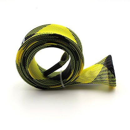 Mr. Z Pack of 4 Casting Fishing Rod Sleeves with 2 Rod Straps Fishing Rod Covers Pole Jacket Rod Socks - color: Yellow and Black