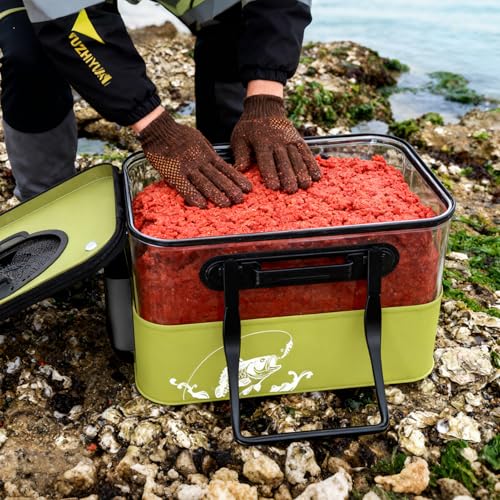 Fishing Bucket Foldable， 6Gallon/8Gallon/10Gallon,Live Fish Container Multi-Functional Live Fish Bait Bucket,for Fishing, Camping, Moving - color: Green