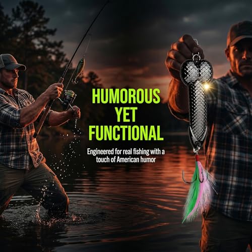 Gag Fishing Lures Set Metal Luminous Sequin Spoons Funny Top Water Bass Fishing Lures Fishermen Gear Spinner Baits Freshwater Saltwater Equipment Fishing Hook for Fishing Lover Men - color: Black
