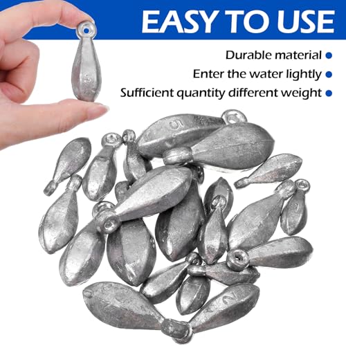 22 Pieces Fishing Weights Sinkers Kit with 1oz to 5oz Bank Sinkers for Saltwater Freshwater Fishing - Premium Fishing-Sinkers and Weights for Bass Casting