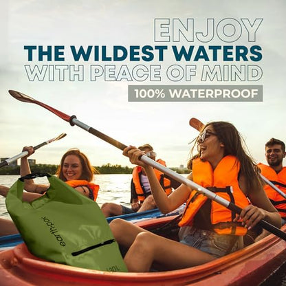Earth Pak Waterproof Dry Bag with Zippered Pocket - Waterproof Dry Bag Backpack Keeps Gear Dry - color: Forest Green, size: 30L