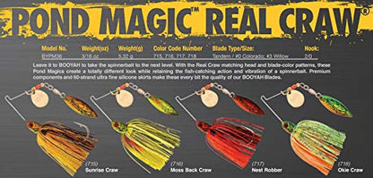 BOOYAH Pond Magic Small-Water Spinner-Bait Bass Fishing Lure - color: Nest Bobber, style: Pond Magic Real Craw