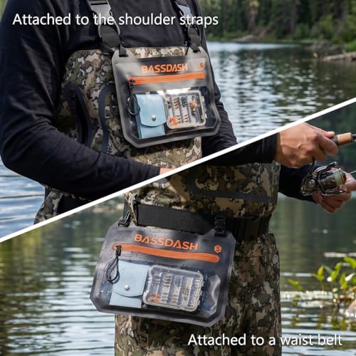 BASSDASH 2-Pack TPU Fishing Tackle Bag Heavy Duty Bait Storage Pouch with Water-Resistant Zipper for Soft Baits, Tools, Accessories - size: Small