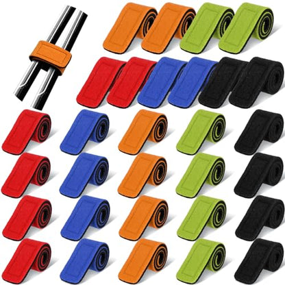 Wettarn 30 Pcs Fishing Pole Straps Fishing Rod Wrap Elastic Pole Carrier Rod Ties Stretchy Holder for Gear and Equipment Casting Rods Holder Strap Belt - style: Multicolor