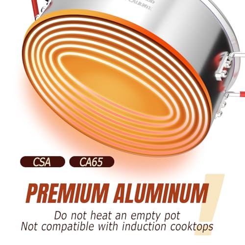 10QT Fish Fryer Pot with Basket, Lid & Tongs, Alumuinum Frying Pot | Deep Fryer Pot with Thermometer, For Fish, Chicken Wings & French Fries, Open Flame Only