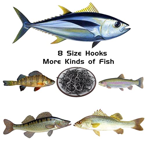 Fishing Hooks Freshwater Saltwater Fish Hooks Bulk Fishing Hooks Set 600PCS Worm Catfish Hooks Fish Gear Equipment Supplies
