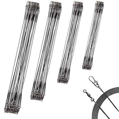 40Pcs Fishing Leaders, Upgrade Stainless Steel Leader, Premium Fish Wire Leaders, High-Strength Fishing Line Leader for Saltwater and Freshwater 4 Sizes, 6/8/10/12 Inches