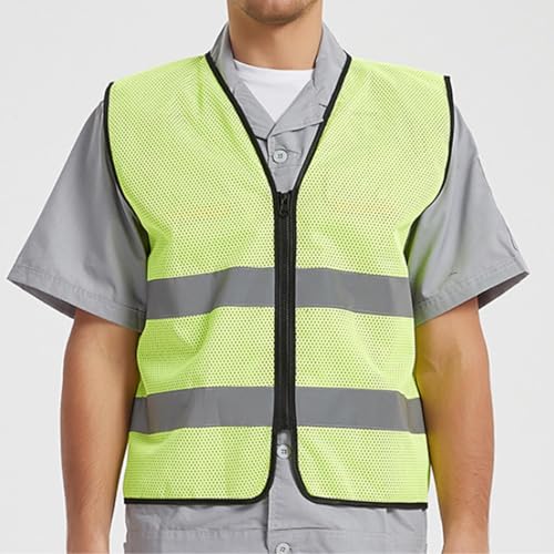 Fishing Vest - Work Vest for Men V Neck Zip Up Lightweight Breathable Sleeveless Utility Jackets Mesh Outwear Vests 2026 - color: 01# Green