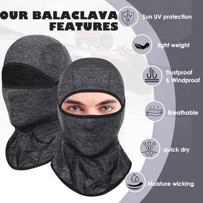 Achiou Ski Mask Balaclava Shiesty, Cooling Ice Silk Motorcycle Face Cover | Ski Mask for Men/Women,Breathable Face Mask,Thin Summer Balaclava,Versatile Use for Skiing Moto,UV Protection,Helmet Friendly - color: Hemp Gray