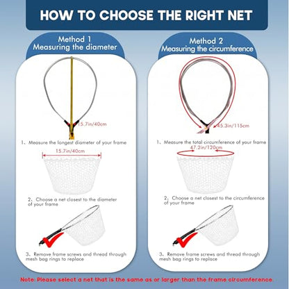Riverruns Rubber Net Replacement with Repair Kit Fly Fishing Net Replacement Knotless Netting Bag for Rubber Fishing Net, Catch & Release - color: Black, size: 21.7" Dia x 15.8" Depth (67.7" Circumference)