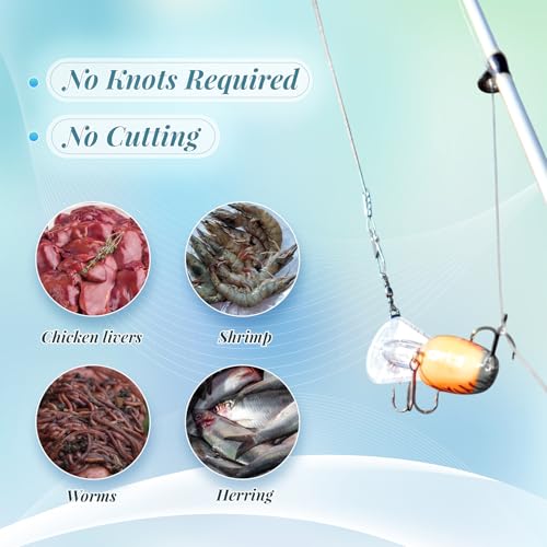 5 Pcs Fishing Bait String, Nylon Invisible Fishing Thread Elastic Clear Fishing Line 0.2mm 820FT Per Spool Stretchy Fish Wire for Salmon Sturgeon Catfish Bass