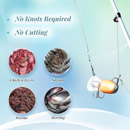 5 Pcs Fishing Bait String, Nylon Invisible Fishing Thread Elastic Clear Fishing Line 0.2mm 820FT Per Spool Stretchy Fish Wire for Salmon Sturgeon Catfish Bass