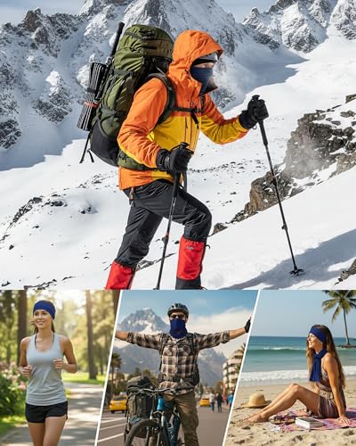 Xeoxarel Neck Gaiter, 7 Pack Cooling UV Protection, Bandana Face Mask Scarf for Men and Women - color: 3 Black, 2 Royal Blue, 2 Navy