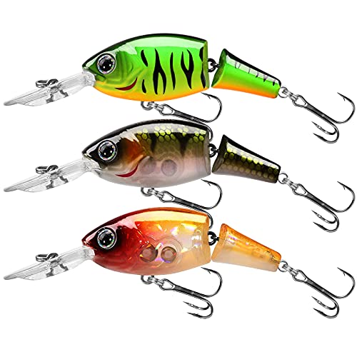 TRUSCEND Swimmax Easy Catch Fishing Lures with BKK Hooks, Wiggling, Vibrating, Rattling and Gurgling for More Bite, Heavy-Duty Dyneema Fiber Jointed Swimbaits for Bass, Trout, Walleye, Crappie, Pike - color: E-2"-0.18oz