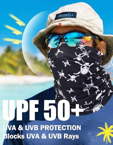 JHYWELL Cooling Neck Gaiter Face Mask, UV Protection Masks Gator, Windproof Bandana for Skiing, Fishing, Hiking, Cycling - color: Skull Union