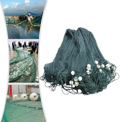 6.5 x 33ft / 10 x 65ft Fishing Drag Fish Net, Large Gill Fishing Net, Hand Made Nylon Beach Seine Nets, High Density Mesh Fishing Equipment Beach Drag for Fishing at Ponds, Creeks, Rivers, Sea, Lake