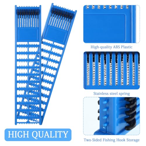 Meooeck 8 Pieces Fish Hook Holder Snelled Fishing Leader Holder 10.6 x 2.36 x 0.67 Inch Line Organizer for Storing Line Rigs - color: Blue