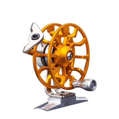 Full Metal Ultra-Light Former Ice Fishing Reels Wheel Fly Fishing Reel Aluminum Fishing Accessories - color: blue