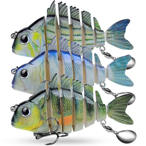 Crankbait Fishing Lure Pike Muskie Lures Lifelike Multi Jointed Swimbait Segement Hard Minnow Bait Treble Hook - color: HS078GHI-3pcs/set