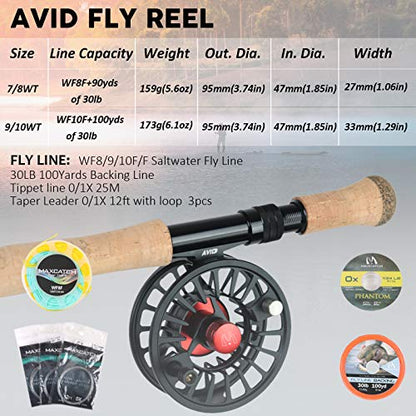 M MAXIMUMCATCH Maxcatch Predator Big Game and Saltwater Fly Fishing Rod: 7'11''/9'/9'2''/10', 4-Piece, 8/9/10/11/12 Weight - size: 9' 10wt 4 pieces, style: Saltwater Predator Fly Fishing Combo