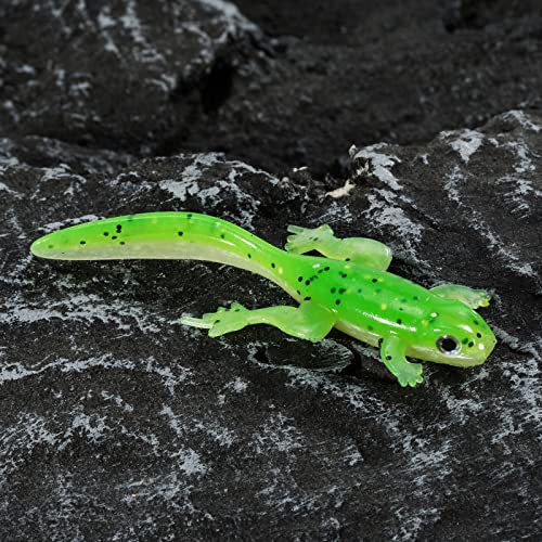 Dr.Fish 6 Pack Soft Plastic Frog Baits, 3.2 Inches Tadpole Swimbaits Frog Lures Bass Crappie Lures Creature Lizard Bait Shad Drop Shot Panfish Bluegill - color: Green