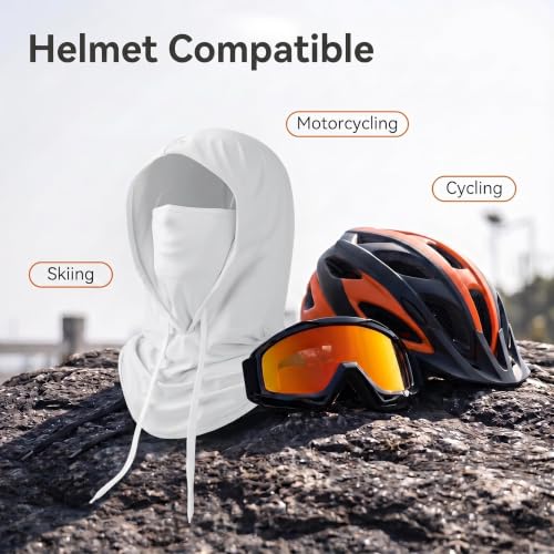 Cooling Balaclava Sun UV Protection Hood Breathable Full Head Mask Face Cover for Men Women Cycling Motorcycle Fishing - color: White