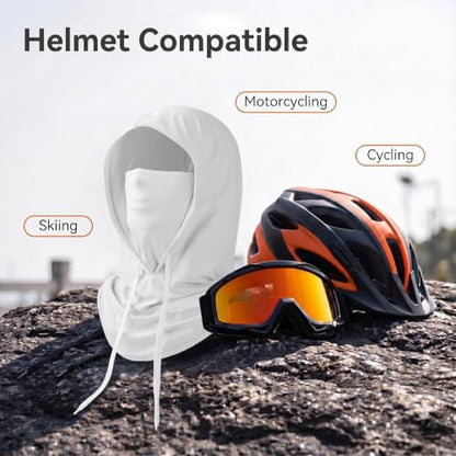Cooling Balaclava Sun UV Protection Hood Breathable Full Head Mask Face Cover for Men Women Cycling Motorcycle Fishing - color: White