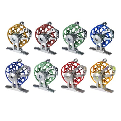 Reel, Aluminum Reels for Trout Pike Fly Fishing Winter Ice Wheel Fly Tackle Aluminum Saltwater - color: Blue with base, size: Lightweight