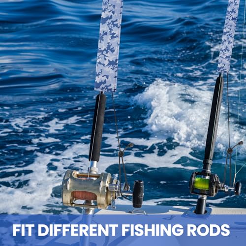Neoprene Camo Fishing Rod Sleeves,Fishing Pole Sleeves,Fishing Rod Socks | UV Resistance,Puncture Resistant, Protect Casting, Spinning, Trolling Fishing Rods, Storage, tangled-free,75in,68in,60in - color: Blue camo, size: 75"