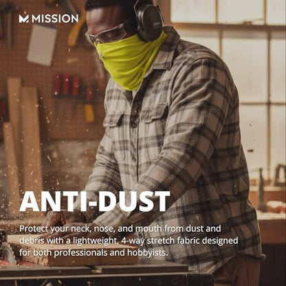 MISSION Multi-Use Neck Gaiter Face Mask for Ski & Outdoors, UPF 50, Breathable Lightweight Fabric - color: Charcoal