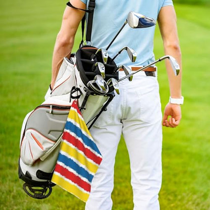 Supdreamc 24x16 Inch Golf Sports Towel with Metal Clip, Colombia Flag Design, Microfiber Super Absorbent Fast Drying for Course Play & Fitness Activities - color: Style (109)