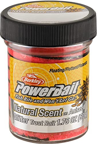 Berkley PowerBait Natural Glitter Trout Fishing Dough Bait - color: Black/Fluorescent Red - Aniseed Scent, style: Fishing-attractants