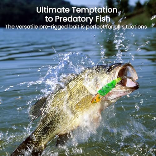 Pristis Jig Head Fishing Lures for Freshwater Saltwater, Weedless Swim Jig Teasers with Sharp Hooks & Exquisite Coating, Pre-Rigged Vibrating Swimbaits Kit Gear for Bass Crappie Walleye Trout Pike - color: Jig Head Soft Lure Color Set