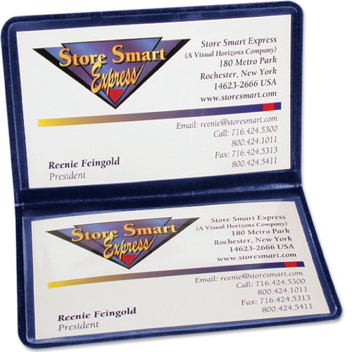 STORE SMART Navy Blue Folding Business Card Holders - 10 Pack - Polypropylene Plastic (RPP2915NB10) - color: Navy Blue, size: 10-Pack