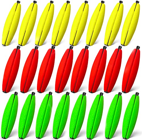 Peg Floats Slotted丨Fishing Floats for Catfish丨Fishing Cigar Foam Bobber for Santee Rig丨1.5in，2in，2.5in，3in - size: M-2", style: 2"mix-24pcs