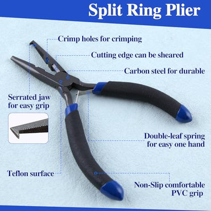 SPEEDWOX Fishing Pliers Hook Remover - Saltwater Gear With Line Cutter, Crimping Tool, Clippers, Pistol Grip Split Ring - style: Fishing Pliers