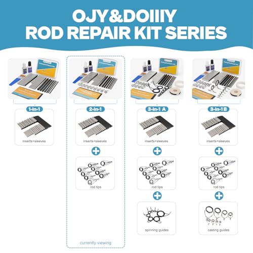 Fishing Rod Repair Kit Complete, Easy&Quick Approach to Repair Broken Fishing Pole with Epoxy Glue - color: 2 IN 1