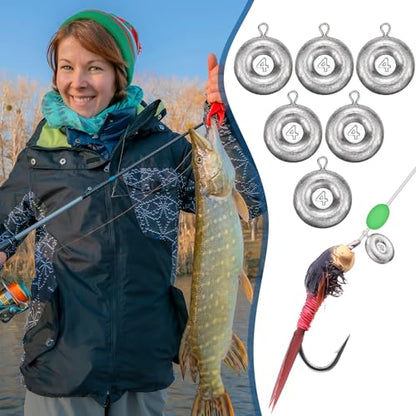 24 Pieces Fishing Disc Sinkers Weights Disc Sinker Fishing Sinkers Weights for Saltwater Catfishing Trolling Surf Tackle - size: 4 oz
