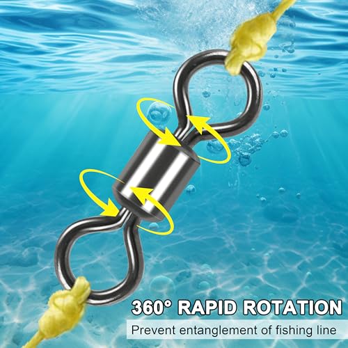 Rolling Barrel Fishing Swivel Black Nickle Fishing Hook Line Connector Fishing Tackle Accessories 30LB to 335LB 50-100pcs - size: 100pcs 2#