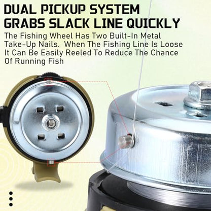 Sougayilang Spincast Fishing Reel,High Speed 3.9:1 Gear Ratio,Trouble-Free Push-Button Bait Casting Design and Reversible Handle for Left/Right Retrieve,Pre-Spooled with Monofilament Line - color: Yellow Spincast Reel