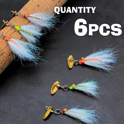 Fly Fishing Poppers Fly Fishing Dry Flies Topwater Fishing Lures Bass Popper Flies Bugs Lures Panfish Bait Fly Trout Bobber Flies Kit for Bass Trout Panfish Bluegill Salmon - color: D: 6pcs Fly Fishing Lures