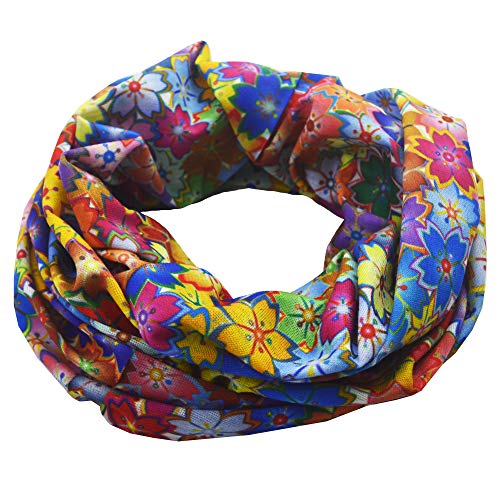 Obacle Seamless Face Mask Rave Bandana Men Women for Dust Sun Wind Protection - color: Multicolor Small Flower