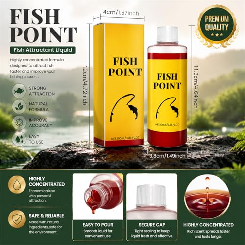 Fish Point Liquid, Concentrated Fish Attractant Liquid, Red Worm Liquids Spray, 100ml Freshwater & Saltwater Fishing for Trout, Panfish and More - color: 1PCS